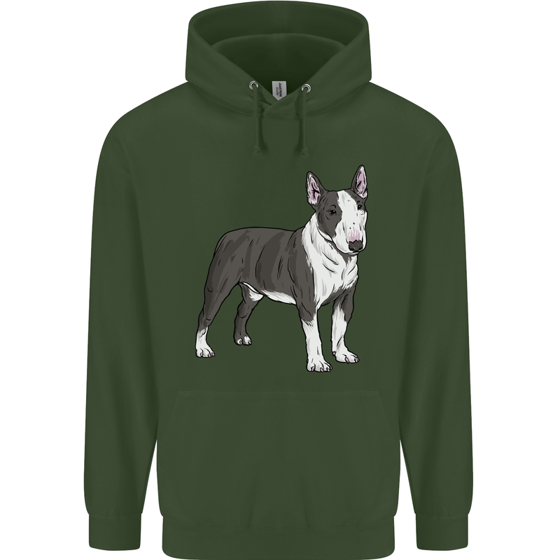 Pitbull Dog Looking Awesome Mens 80% Cotton Hoodie Forest Green