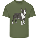 Pitbull Dog Looking Awesome Mens Cotton T-Shirt Tee Top Military Green