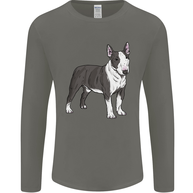 Pitbull Dog Looking Awesome Mens Long Sleeve T-Shirt Charcoal