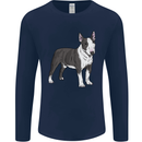 Pitbull Dog Looking Awesome Mens Long Sleeve T-Shirt Navy Blue