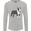 Pitbull Dog Looking Awesome Mens Long Sleeve T-Shirt Sports Grey