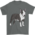 Pitbull Dog Looking Awesome Mens T-Shirt 100% Cotton Charcoal