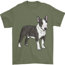 Pitbull Dog Looking Awesome Mens T-Shirt 100% Cotton Military Green