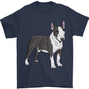 Pitbull Dog Looking Awesome Mens T-Shirt 100% Cotton Navy Blue