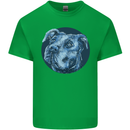Pitbull Dog Portrait Kids T-Shirt Childrens Irish Green