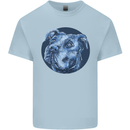 Pitbull Dog Portrait Kids T-Shirt Childrens Light Blue