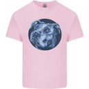 Pitbull Dog Portrait Kids T-Shirt Childrens Light Pink