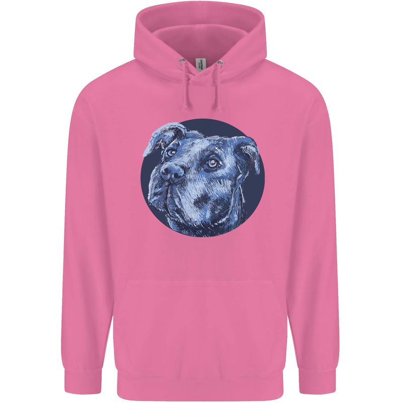 Pitbull Dog Portrait Mens 80% Cotton Hoodie Azelea