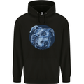 Pitbull Dog Portrait Mens 80% Cotton Hoodie Black