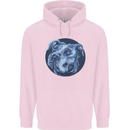 Pitbull Dog Portrait Mens 80% Cotton Hoodie Light Pink
