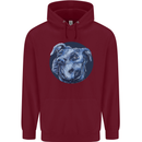 Pitbull Dog Portrait Mens 80% Cotton Hoodie Maroon