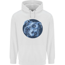 Pitbull Dog Portrait Mens 80% Cotton Hoodie White