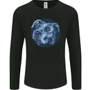 Pitbull Dog Portrait Mens Long Sleeve T-Shirt Black