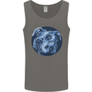Pitbull Dog Portrait Mens Vest Tank Top Charcoal