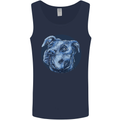 Pitbull Dog Portrait Mens Vest Tank Top Navy Blue
