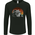Pitbull Dog Sunset Mens Long Sleeve T-Shirt Black