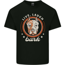 Pitbull Live Laugh Bark Funny Dog Mens Cotton T-Shirt Tee Top Black
