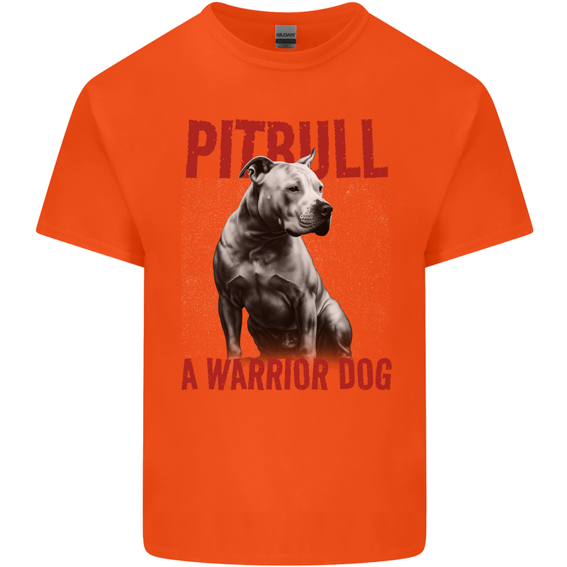 Pitbull Warrior Dog Kids T-Shirt Childrens Orange