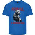 Pitbull Warrior Dog Kids T-Shirt Childrens Royal Blue