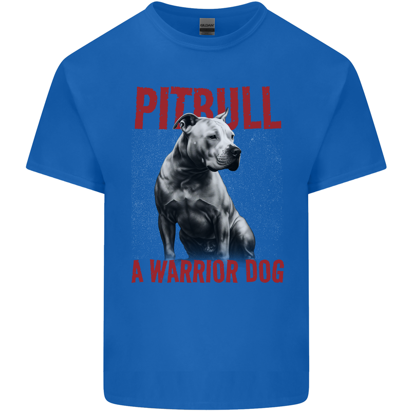 Pitbull Warrior Dog Kids T-Shirt Childrens Royal Blue