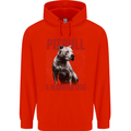 Pitbull Warrior Dog Mens 80% Cotton Hoodie Bright Red