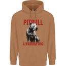 Pitbull Warrior Dog Mens 80% Cotton Hoodie Caramel Latte