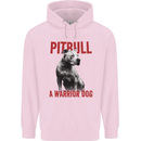 Pitbull Warrior Dog Mens 80% Cotton Hoodie Light Pink