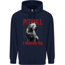 Pitbull Warrior Dog Mens 80% Cotton Hoodie Navy Blue