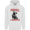 Pitbull Warrior Dog Mens 80% Cotton Hoodie White