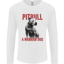Pitbull Warrior Dog Mens Long Sleeve T-Shirt White