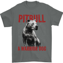 Pitbull Warrior Dog Mens T-Shirt 100% Cotton Charcoal