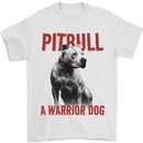 Pitbull Warrior Dog Mens T-Shirt 100% Cotton White