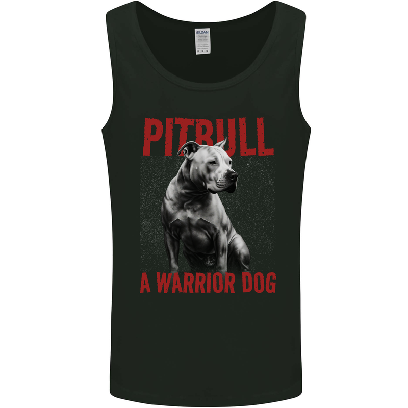 Pitbull Warrior Dog Mens Vest Tank Top Black