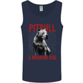 Pitbull Warrior Dog Mens Vest Tank Top Navy Blue