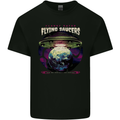 Planet Eating Flying Saucers Alien UFO Kids T-Shirt Childrens Black
