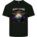 Planet Eating Flying Saucers Alien UFO Kids T-Shirt Childrens Black