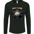 Planet Eating Flying Saucers Alien UFO Mens Long Sleeve T-Shirt Black