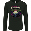 Planet Eating Flying Saucers Alien UFO Mens Long Sleeve T-Shirt Black
