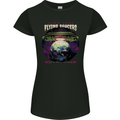 Planet Eating Flying Saucers Alien UFO Womens Petite Cut T-Shirt Black