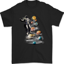 Planets Christmas Tree Space Astronaut Xmas Mens T-Shirt 100% Cotton Black