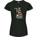 Planets Christmas Tree Space Astronaut Xmas Womens Petite Cut T-Shirt Black