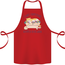 Plans With My Cat in the Garden Gardener Cotton Apron 100% Organic Red