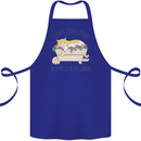 Plans With My Cat in the Garden Gardener Cotton Apron 100% Organic Royal Blue