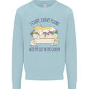 Plans With My Cat in the Garden Gardener Kids Sweatshirt Jumper Light Blue