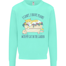 Plans With My Cat in the Garden Gardener Kids Sweatshirt Jumper Peppermint