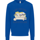 Plans With My Cat in the Garden Gardener Kids Sweatshirt Jumper Royal Blue