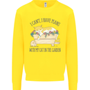 Plans With My Cat in the Garden Gardener Kids Sweatshirt Jumper Yellow