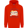 Plans With My Cat in the Garden Gardener Mens 80% Cotton Hoodie Bright Red
