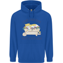 Plans With My Cat in the Garden Gardener Mens 80% Cotton Hoodie Royal Blue