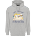 Plans With My Cat in the Garden Gardener Mens 80% Cotton Hoodie Sports Grey